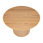 Luxe Ribbed Round Coffee Table Wooden