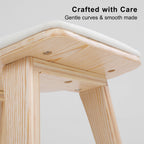 2X Wooden Bar Stool Padded Fabric Dining Chair KANSO 65cm BEIGE
