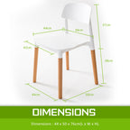 4X Retro Belloch Stackable Dining Cafe Chair WHITE