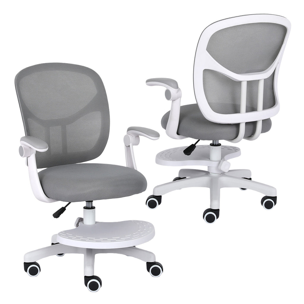 Kids Desk Chair - Children Office Study Seat with Footrest NOVA - Grey