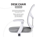 Kids Desk Chair - Children Office Study Seat with Footrest NOVA - Grey