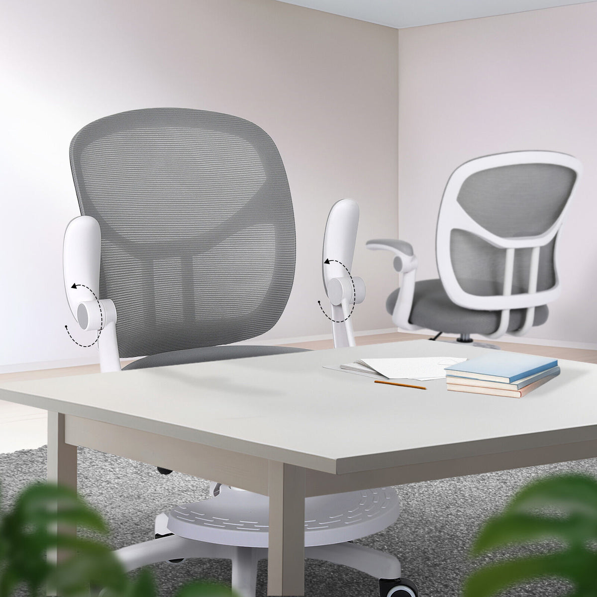 Kids Desk Chair - Children Office Study Seat with Footrest NOVA - Grey