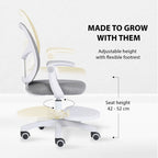 Kids Desk Chair - Children Office Study Seat with Footrest NOVA - Grey