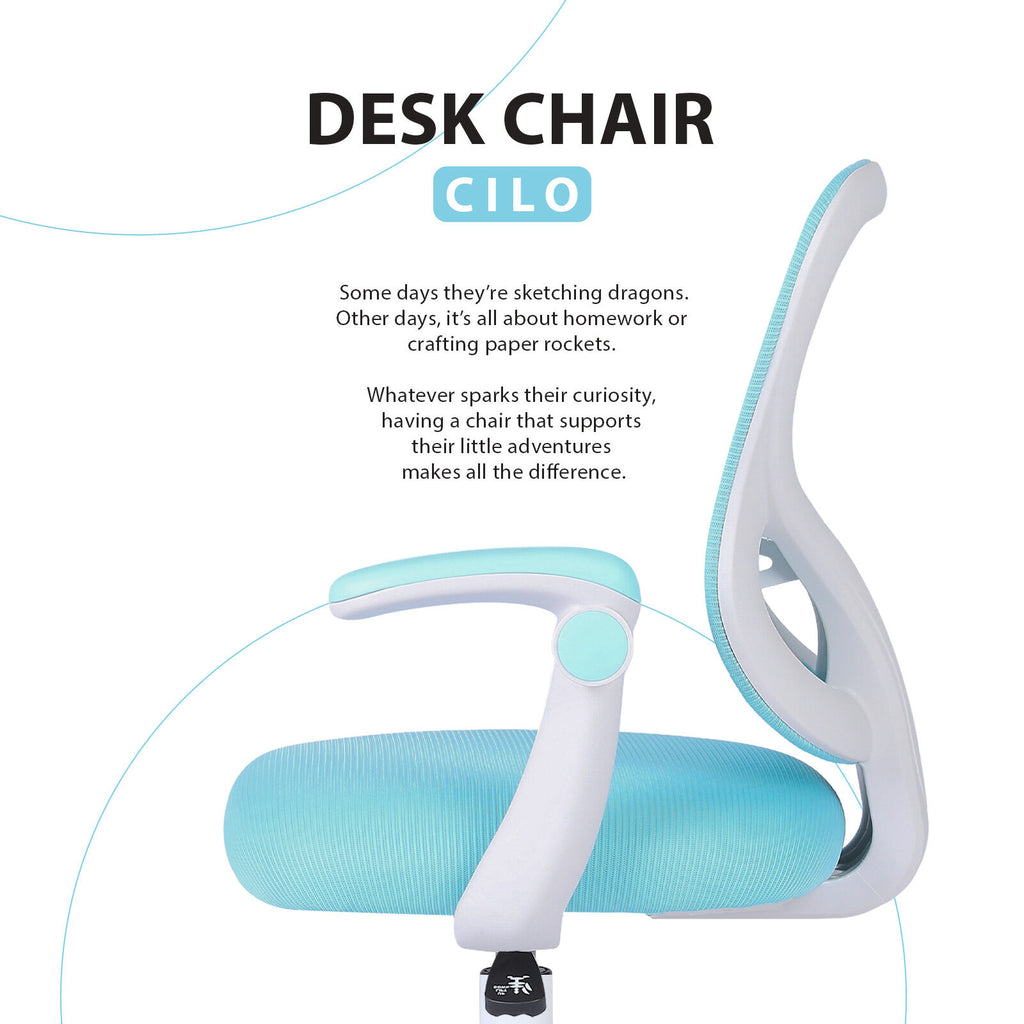 Kids Desk Chair - Children Office Study Seat with Footrest CILO - Blue