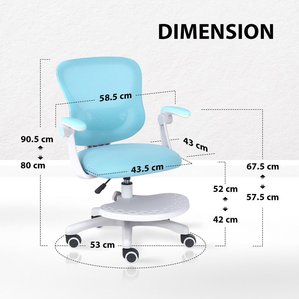 Kids Desk Chair - Children Office Study Seat with Footrest CILO - Blue
