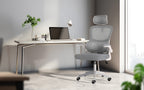 Work Office Chair - Lumber Support, Flip-up Armrest, Adjustable Headrest SITIO - GREY
