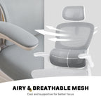 Work Office Chair - Lumber Support, Flip-up Armrest, Adjustable Headrest SITIO - GREY