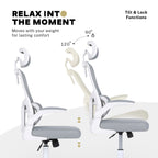 Work Office Chair - Lumber Support, Flip-up Armrest, Adjustable Headrest SITIO - GREY