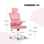 Work Office Chair - Lumber Support, Flip-up Armrest, Adjustable Headrest SITIO - Pink