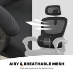 Ergonomic Reclining Office Chair - Lumbar Support, Adjustable Headrest VELTRA - BLACK