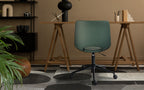 2 Set Office Desk Chair - PU Leather Home Swivel Chair Cut-Out Seat HALO GREEN