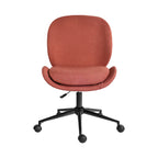 Office Desk Chair - Linen Fabric Armless Swivel Study Seat OVOID EARTHY RED