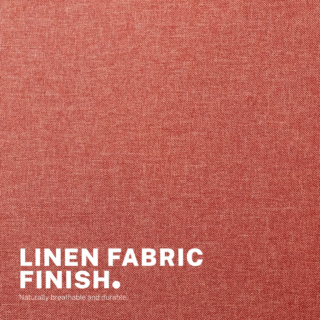 Office Desk Chair - Linen Fabric Armless Swivel Study Seat OVOID EARTHY RED