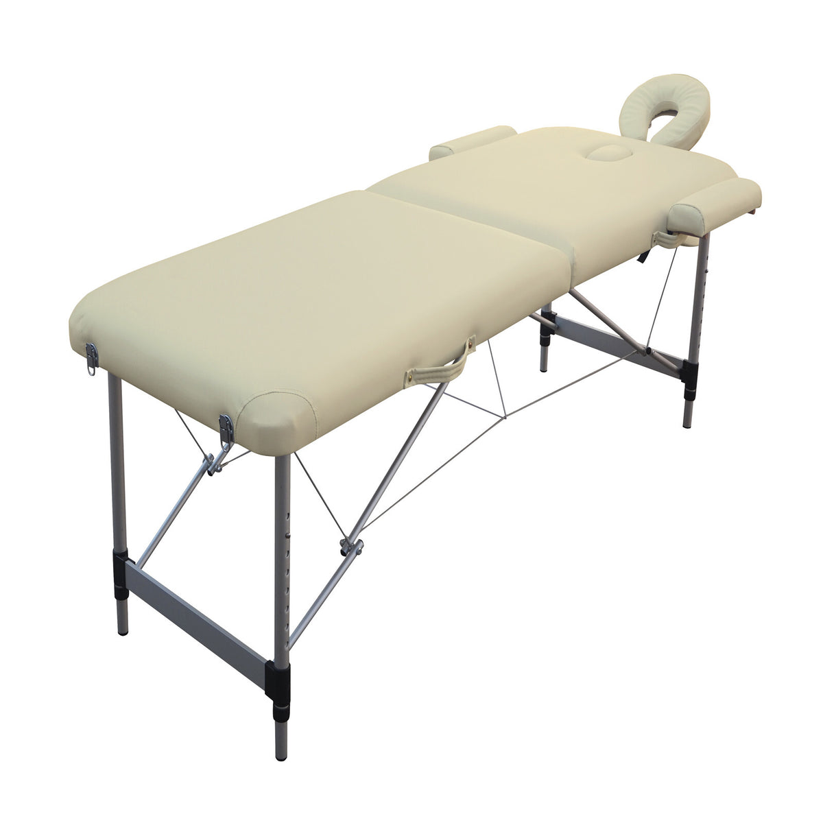 YES4HOMES 2 Fold 6cm Thickness Foam Portable Aluminium Massage Table Massage Bed Beauty Therapy Beige