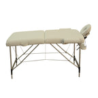 YES4HOMES 2 Fold 6cm Thickness Foam Portable Aluminium Massage Table Massage Bed Beauty Therapy Beige