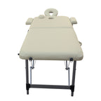 YES4HOMES 2 Fold 6cm Thickness Foam Portable Aluminium Massage Table Massage Bed Beauty Therapy Beige