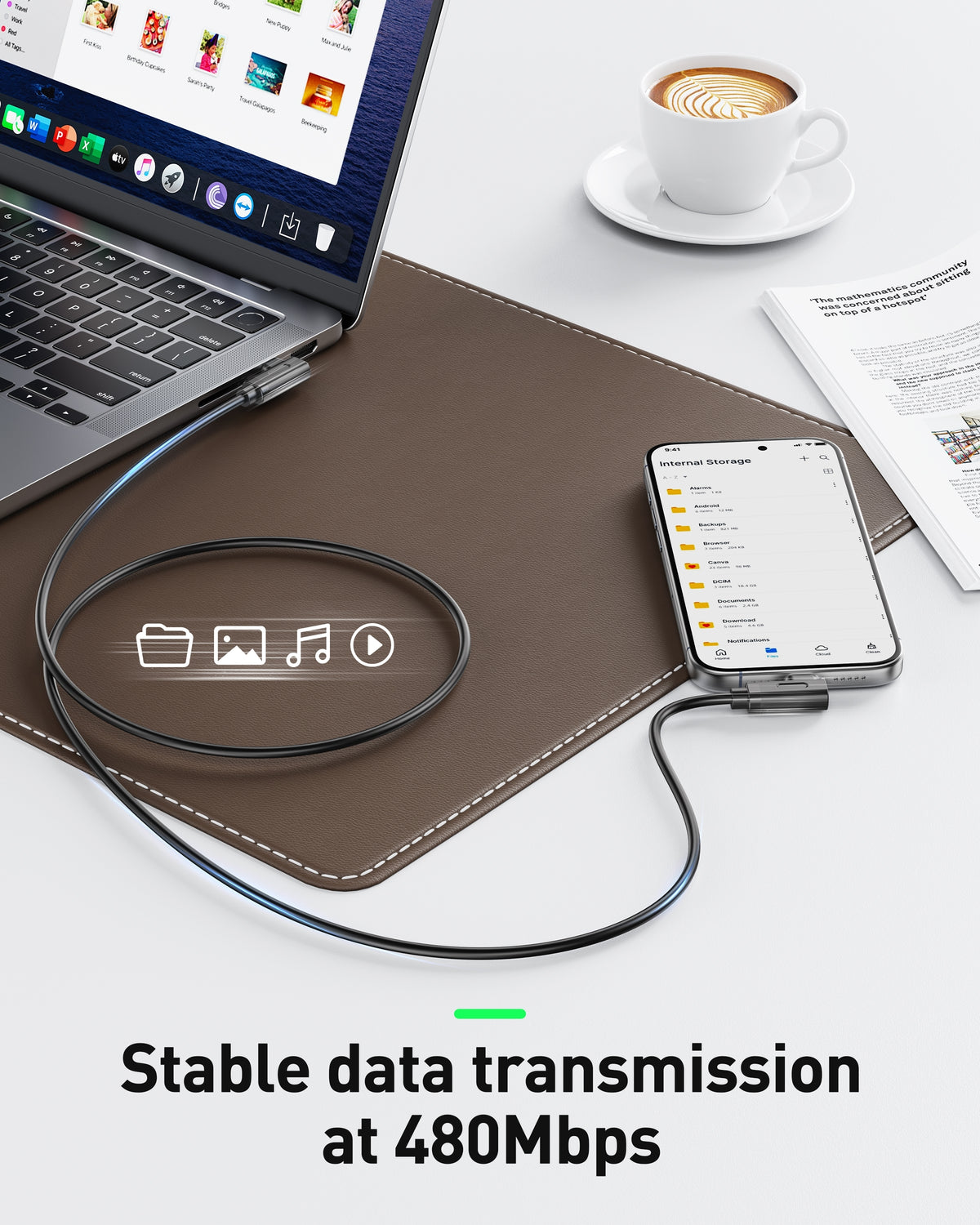 BENFEI 429BK-2M Right Angle USB C Cable 90-Degree, USB 2.0 Type C Charger Cable 3A Fast Charging, Nylon Braided USB-C to USB-C Cord