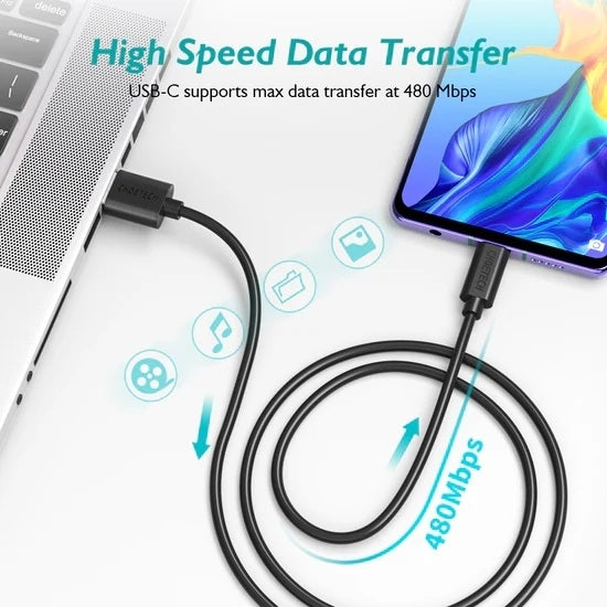 CHOETECH AC0003-V4 USB-A to Type-C Cable 6.6ft Fast Charging Data Cord 2M