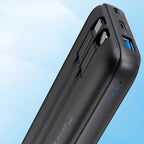 CHOETECH B654 10000mAh Pwer Bank 22.5W USB-A / USB-C / micro USB with built-in USB-C / Lightning cable - black