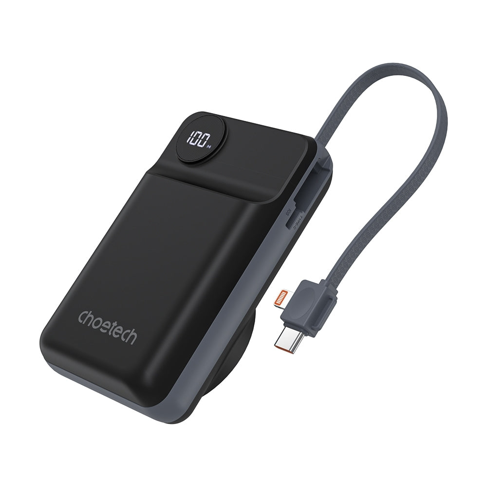CHOETECH B696-BK 20000mAh 22.5W USB-A + USB-C x 2 + MagLeap Wireless Charge Power Bank Black