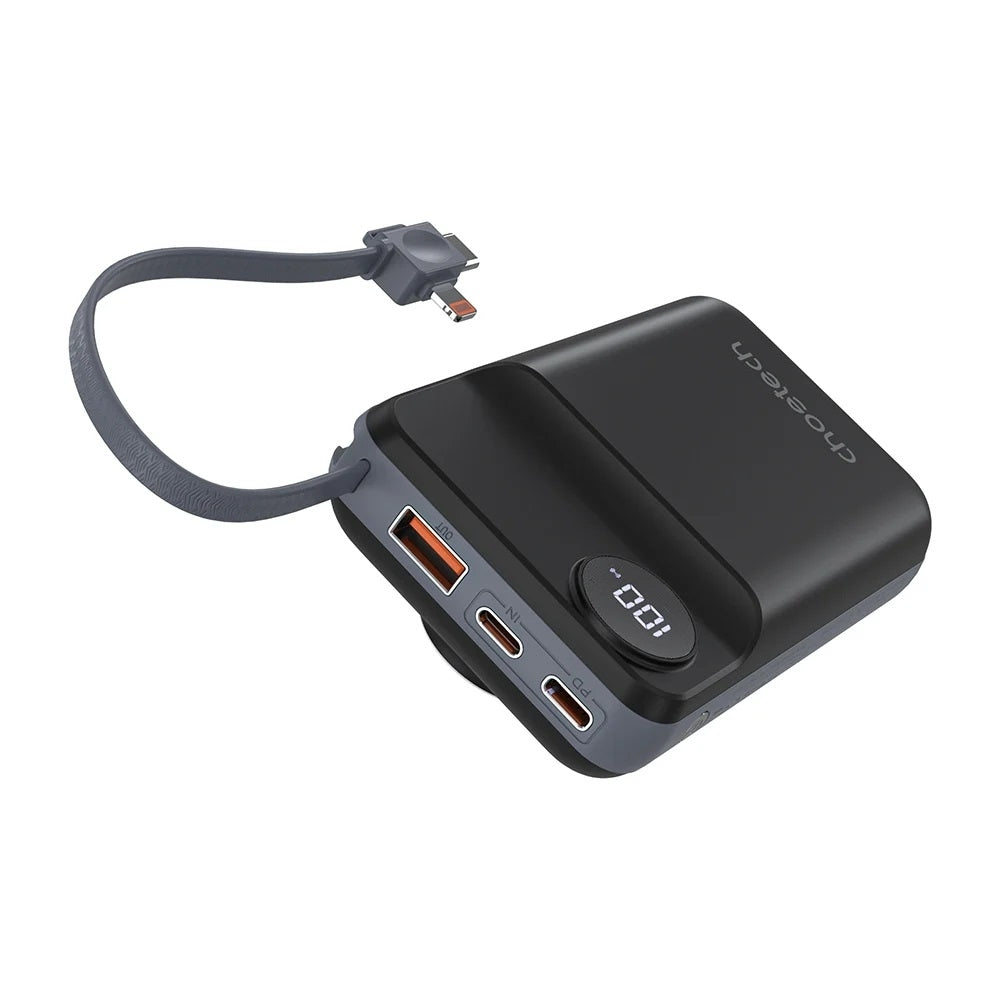 CHOETECH B696-BK 20000mAh 22.5W USB-A + USB-C x 2 + MagLeap Wireless Charge Power Bank Black