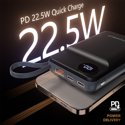 CHOETECH B696-BK 20000mAh 22.5W USB-A + USB-C x 2 + MagLeap Wireless Charge Power Bank Black