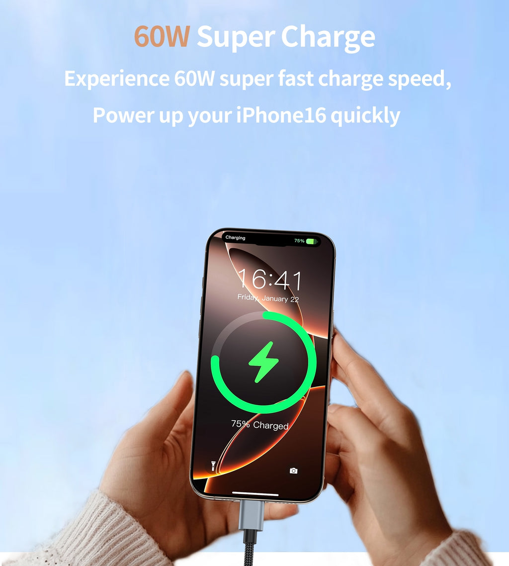CHOETECH CC1001 Smart PD60W 4-in-1 USB C to C cable 1.2M