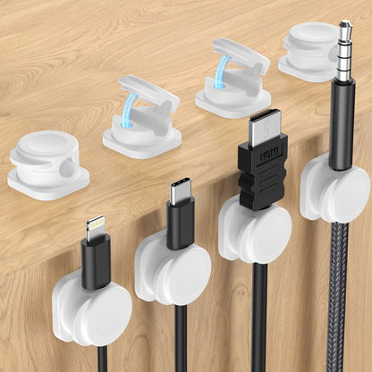 CHOETECH MCC001-WH 6 Pack Professional grade Magnetic Lock Cord Holder Clips White