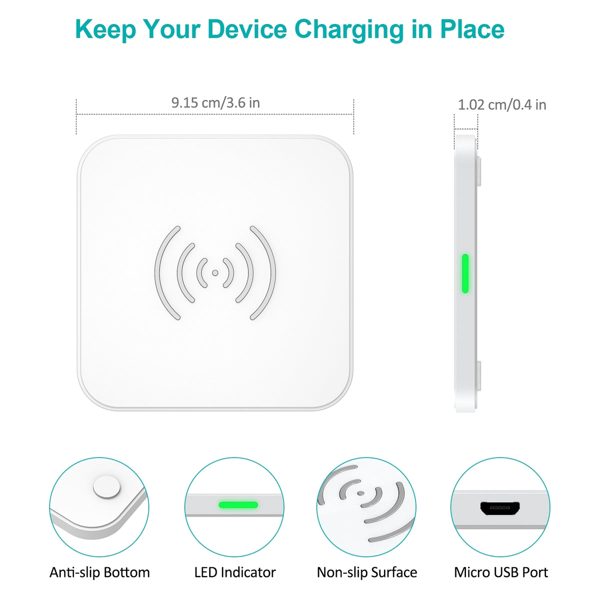 CHOETECH T511-S 10W/7.5W Fast Wireless Charger Pad (White)