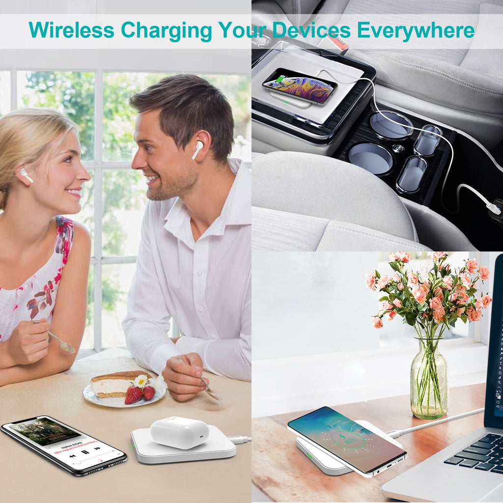 CHOETECH T511-S 10W/7.5W Fast Wireless Charger Pad (White)