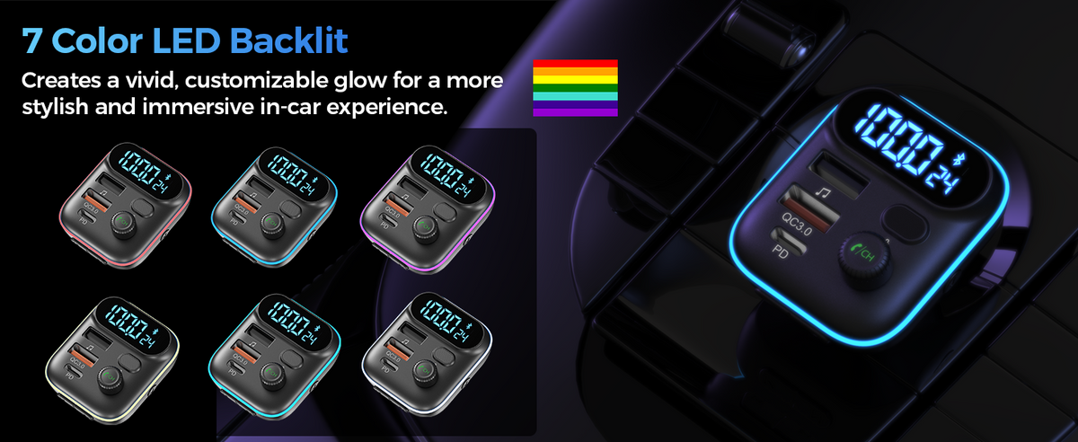 Choetech TC0050 PD36W Bluetooth FM Car Transmitter Charger