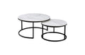 Nesting Style Coffee Table - White on Black - 80cm/60cm