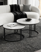 Interior Ave - Premier Nested Coffee Table Set - White Marble Stone