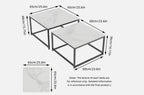Interior Ave - Ciest Square Nested Coffee Table Set - White Marble Stone