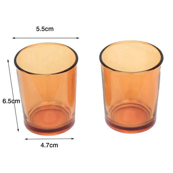 10 Pack Orange Glass Votive Tealight Candle Holders House Party Centerpiece Xmas Wedding Decor Glass Candlestick Party Decorations Bridal Baby Shower Event
