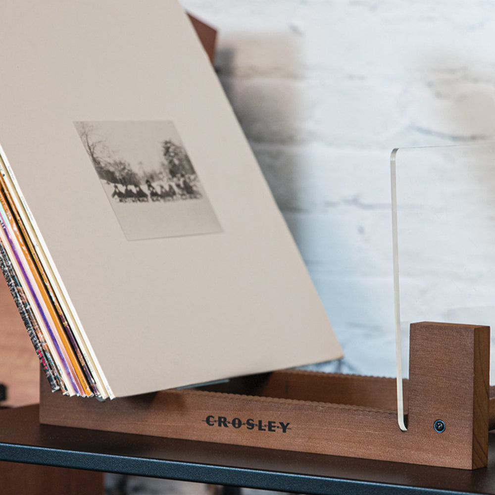 Crosley Voyager Bluetooth Portable Turntable + Bundled Crosley Record Storage Display Stand - Tan