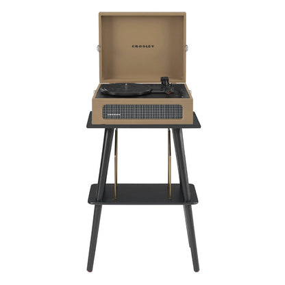 Crosley Voyager Bluetooth Portable Turntable + Entertainment Stand Bundle  - Tan