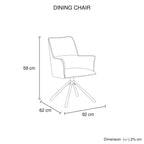 Dining Chair Green Linen Fabric Upholstered Seat Powder Coated Iron Legs