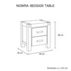 4 Pieces Bedroom Suite in Solid Wood Veneered Acacia Construction Timber Slat King Size Oak Colour Bed, Bedside Table & Dresser