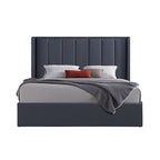Gas Lift King Bed Frame MDF in Black