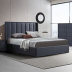 Gas Lift King Bed Frame MDF in Black