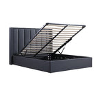 Gas Lift King Bed Frame MDF in Black