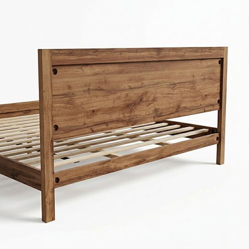 King Bed Frame with Natural Timber Look Finish