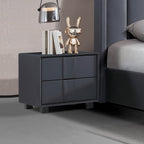 Prado Bedside Table MDF Construction Fabric Upholstery Iron Feet