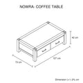 Coffee Table Solid Acacia Wood & Veneer 1 Drawers Storage Oak Colour