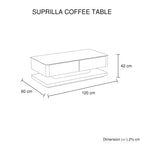 Stylish Coffee Table High Gloss Finish Shiny White Colour with 4 Drawers Storage