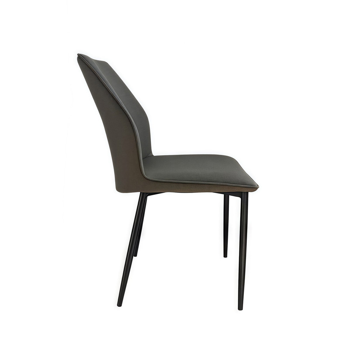 6x Dining Chair Brown Faux Leather Upholstered Seat Powder Coated Iron Legs