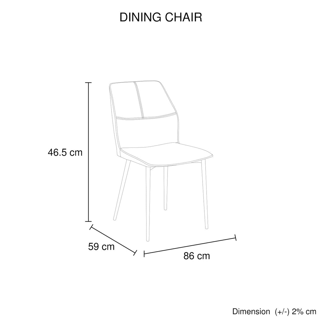 6x Dining Chair Brown Faux Leather Upholstered Seat Powder Coated Iron Legs