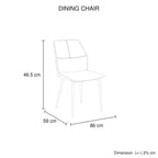 6x Dining Chair Brown Faux Leather Upholstered Seat Powder Coated Iron Legs