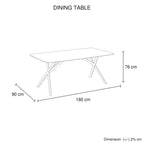 Dining Table Rectangular Shape White Sintered Stone Top Powder Coated Iron Legs